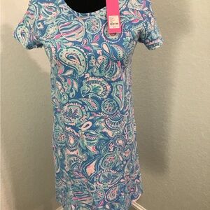 Lilly Pulitzer NWT Kimi Dress, Zanzibar Blue,Fish Kiss